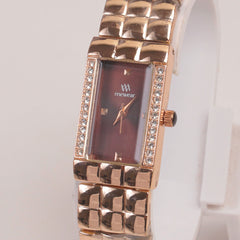 Woman Rosegold Chain Watch Brown