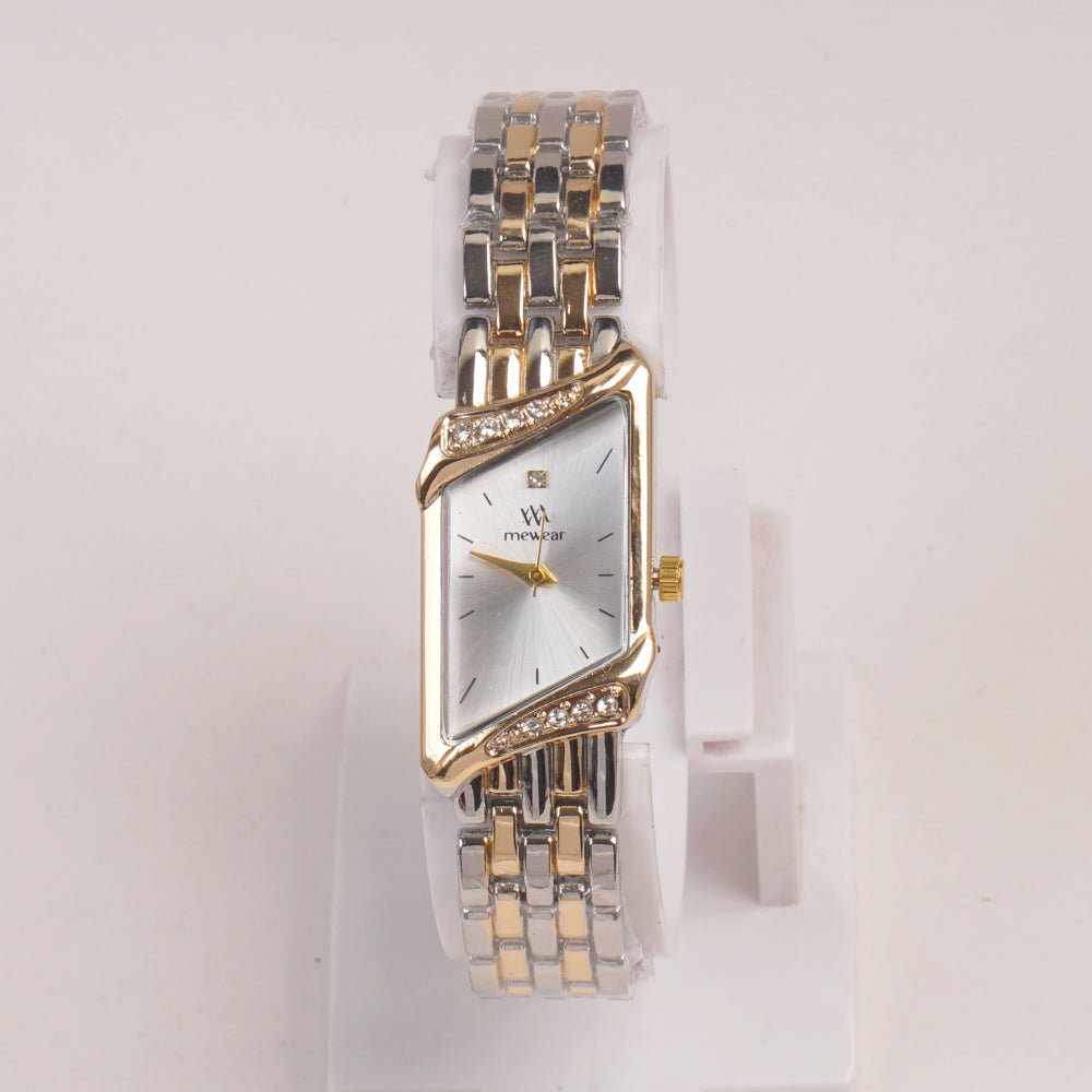 Two Tone Woman  Chain Watch silver