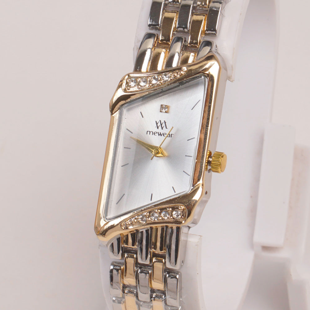 Two Tone Woman  Chain Watch silver