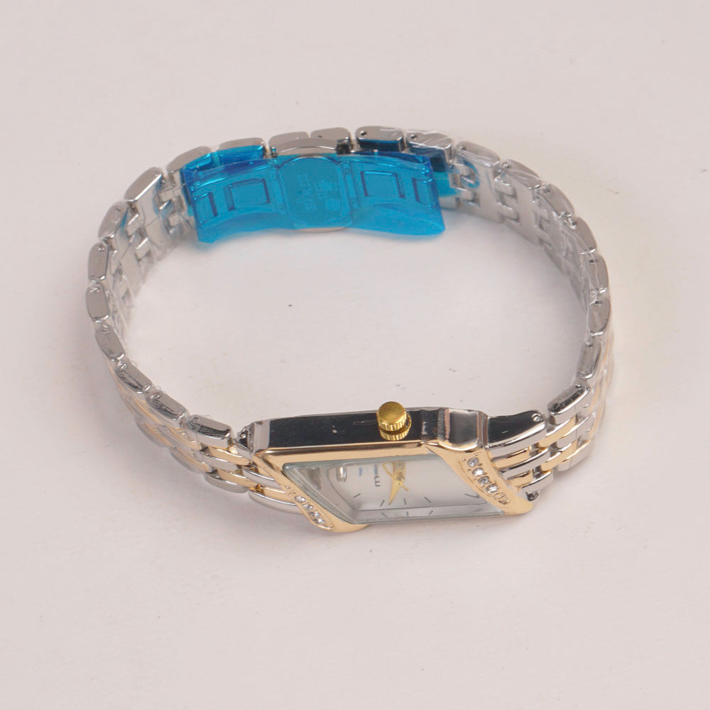 Two Tone Woman  Chain Watch silver
