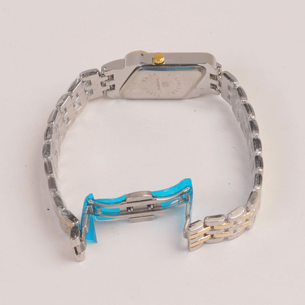 Two Tone Woman  Chain Watch silver