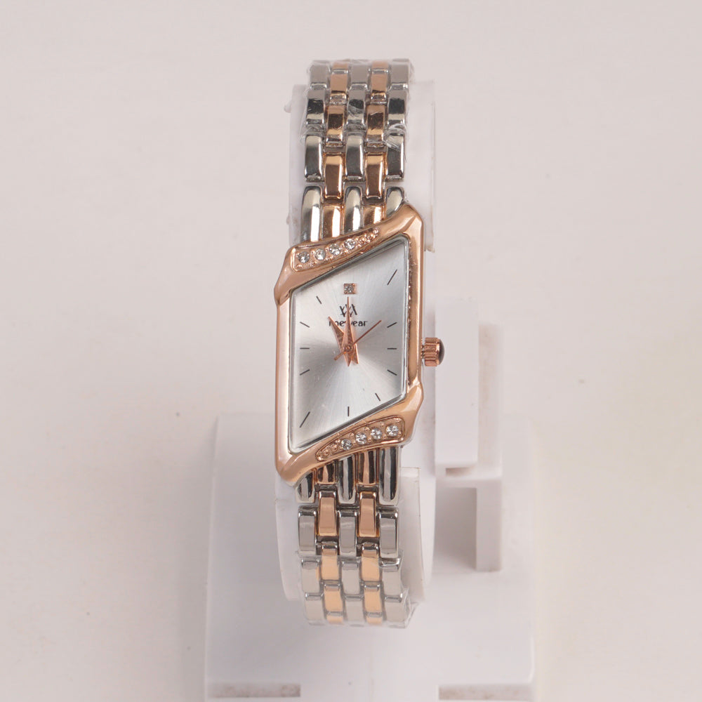 Two Tone Woman  Chain Watch silver