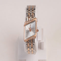 Two Tone Woman  Chain Watch silver