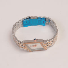 Two Tone Woman  Chain Watch silver