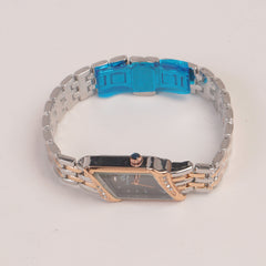 Two Tone Woman  Chain Watch Black