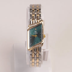 Two Tone Woman  Chain Watch Green