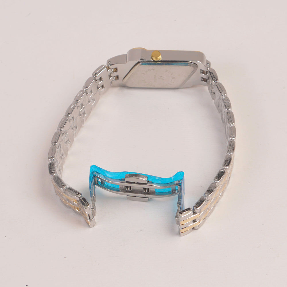Two Tone Woman  Chain Watch Green