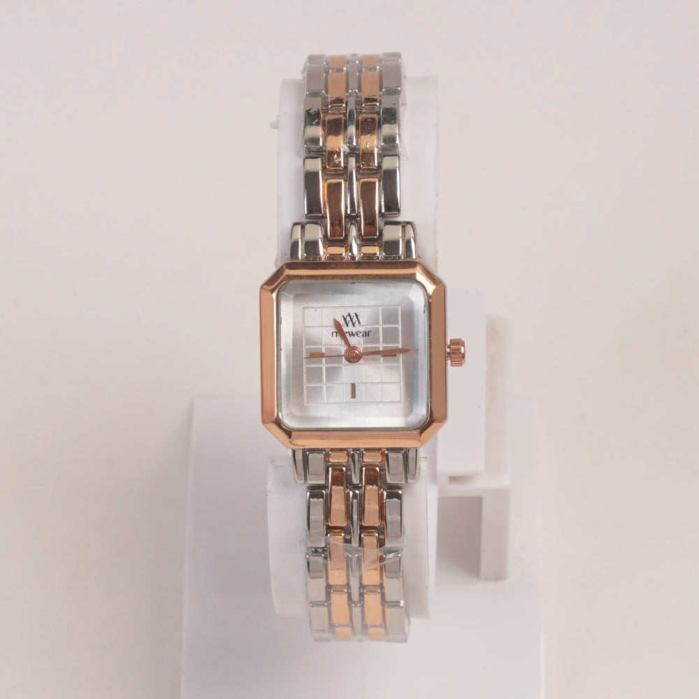 Two Tone Woman  Chain Watch White
