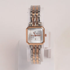 Two Tone Woman  Chain Watch White
