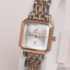 Two Tone Woman  Chain Watch White