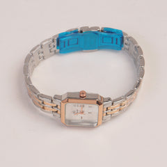 Two Tone Woman  Chain Watch White