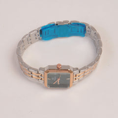 Two Tone Woman  Chain Watch Green