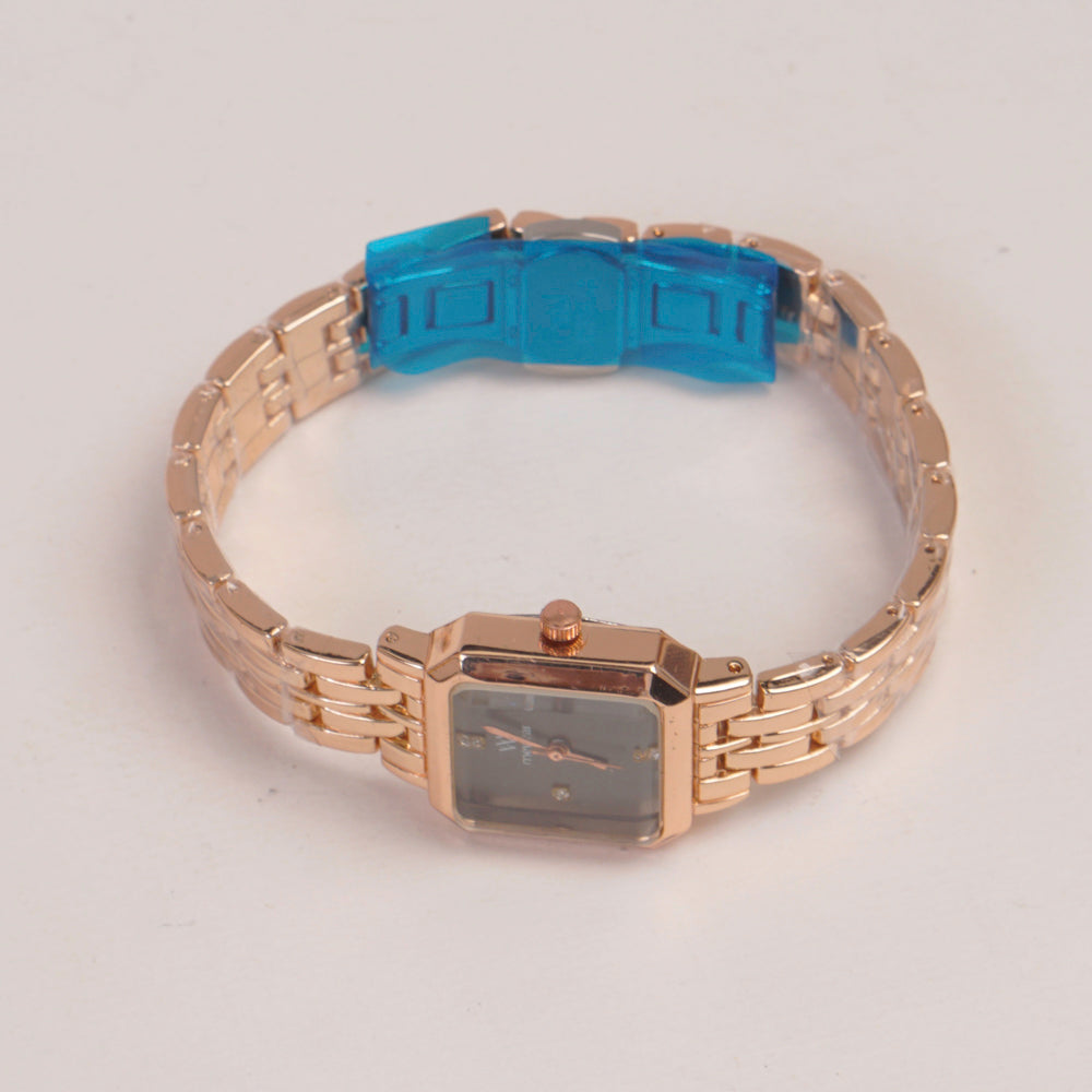 Rosegold Woman  Chain Watch black