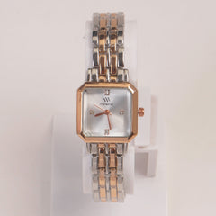 Two Tone Woman  Chain Watch White