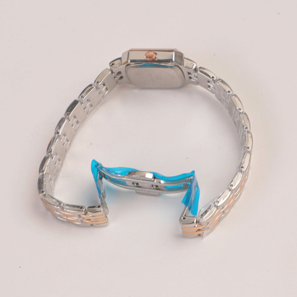 Two Tone Woman  Chain Watch White