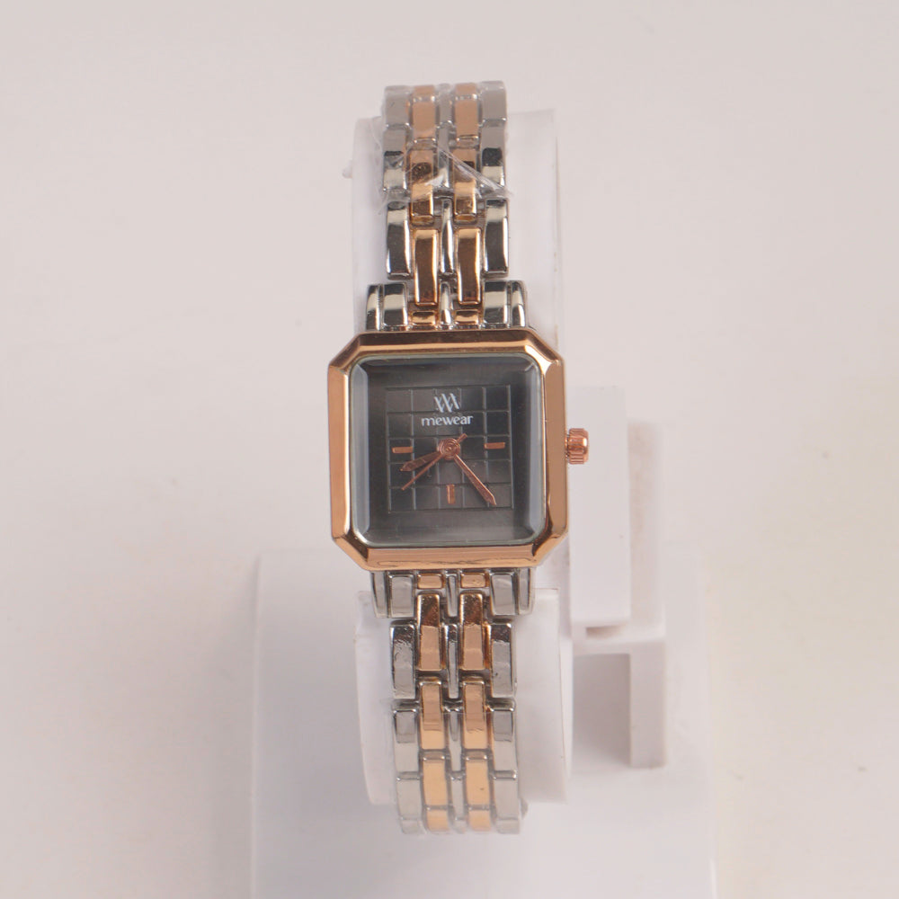 Two Tone Woman  Chain Watch Black