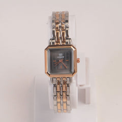 Two Tone Woman  Chain Watch Black