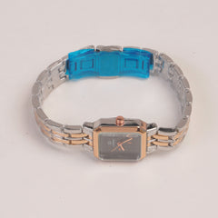Two Tone Woman  Chain Watch Black