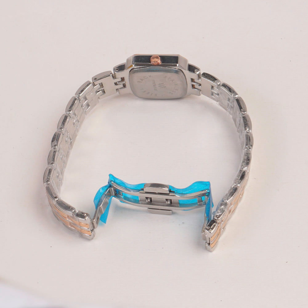 Two Tone Woman  Chain Watch Black