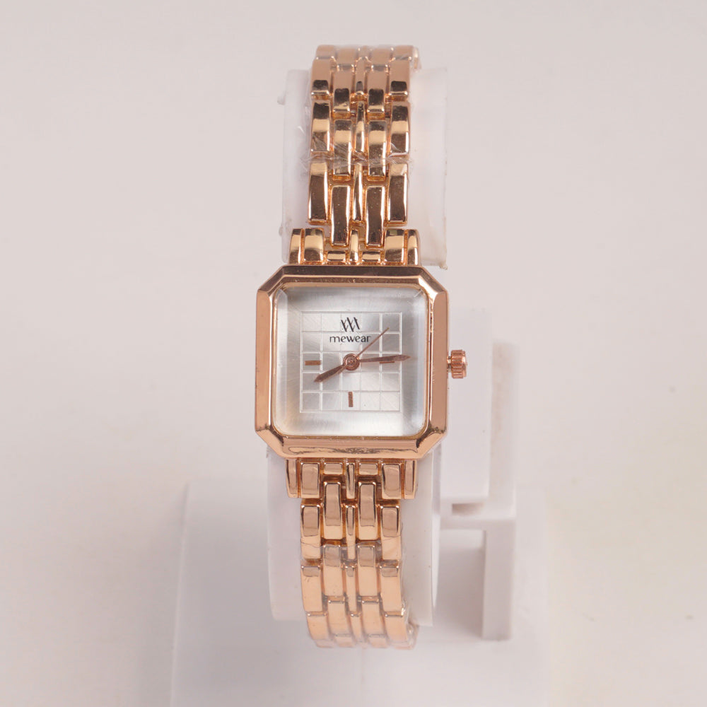 Rosegold Woman  Chain Watch White