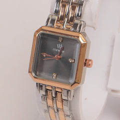 Two Tone Woman  Chain Watch Black