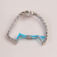 Two Tone Woman Chain Watch Silver Dial