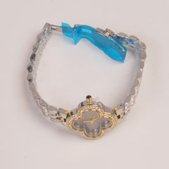 Two Tone Woman Chain Watch Grey Dial