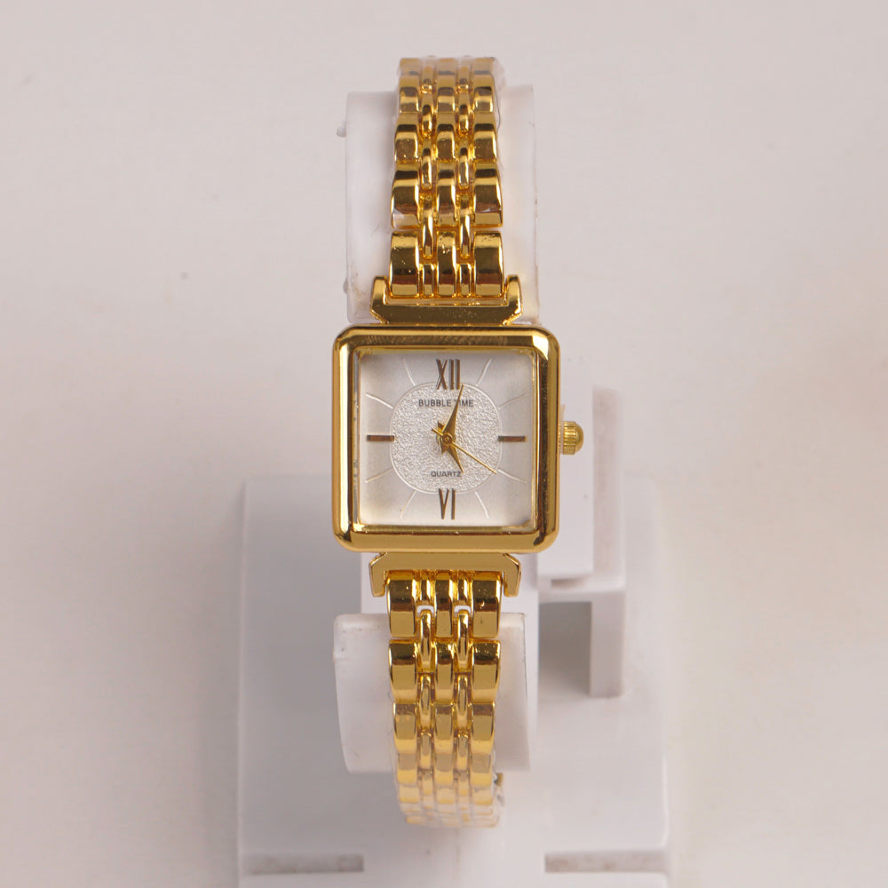 Golden Woman Chain Watch White Dial