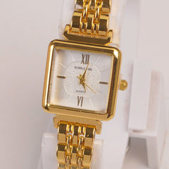 Golden Woman Chain Watch White Dial