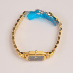 Golden Woman Chain Watch Black Dial