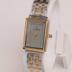 Two Tone Woman Chain Watch  Grey Dial