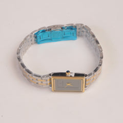 Two Tone Woman Chain Watch  Grey Dial