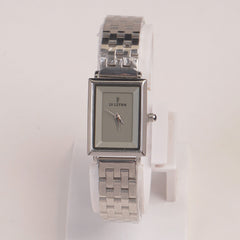 Woman Silver Chain Watch Grey Dial