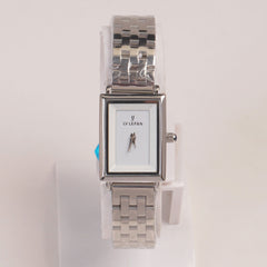 Woman Silver Chain Watch White Dial