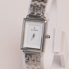 Woman Silver Chain Watch White Dial