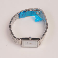 Woman Silver Chain Watch White Dial