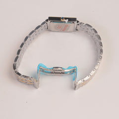 Two Tone Woman Chain Watch  Blue Dial