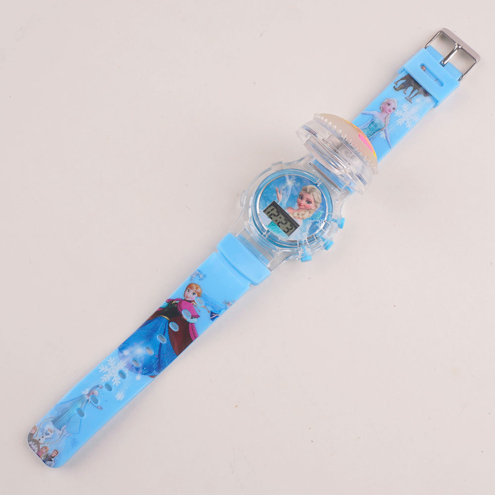 Kids Character Spinner Digital Watch Cyan