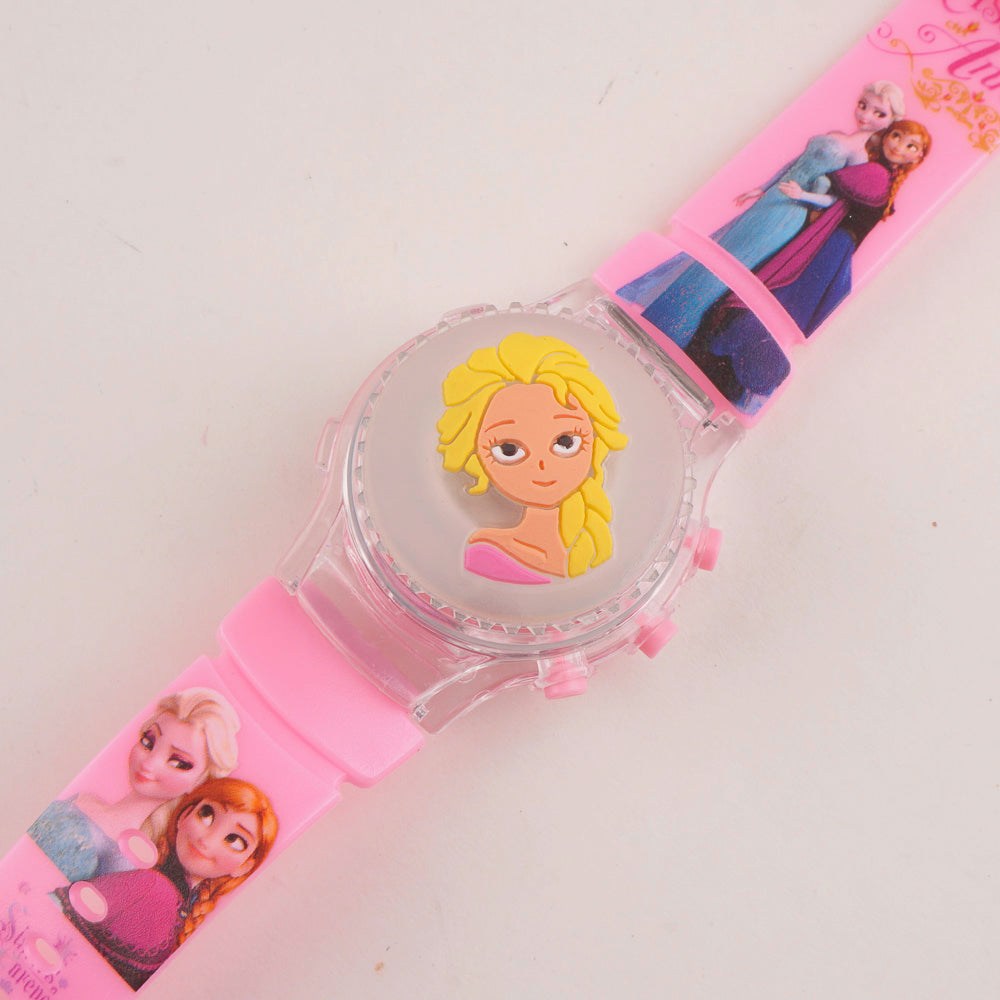 Kids Character Spinner Digital Watch Light Pink