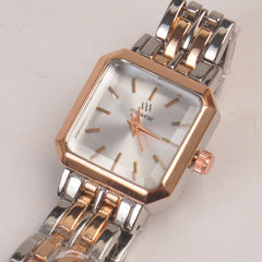 Two Tone Woman  Chain Watch White
