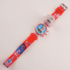 Kids Character Spinner Digital Watch Light Red