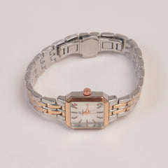 Two Tone Woman  Chain Watch White