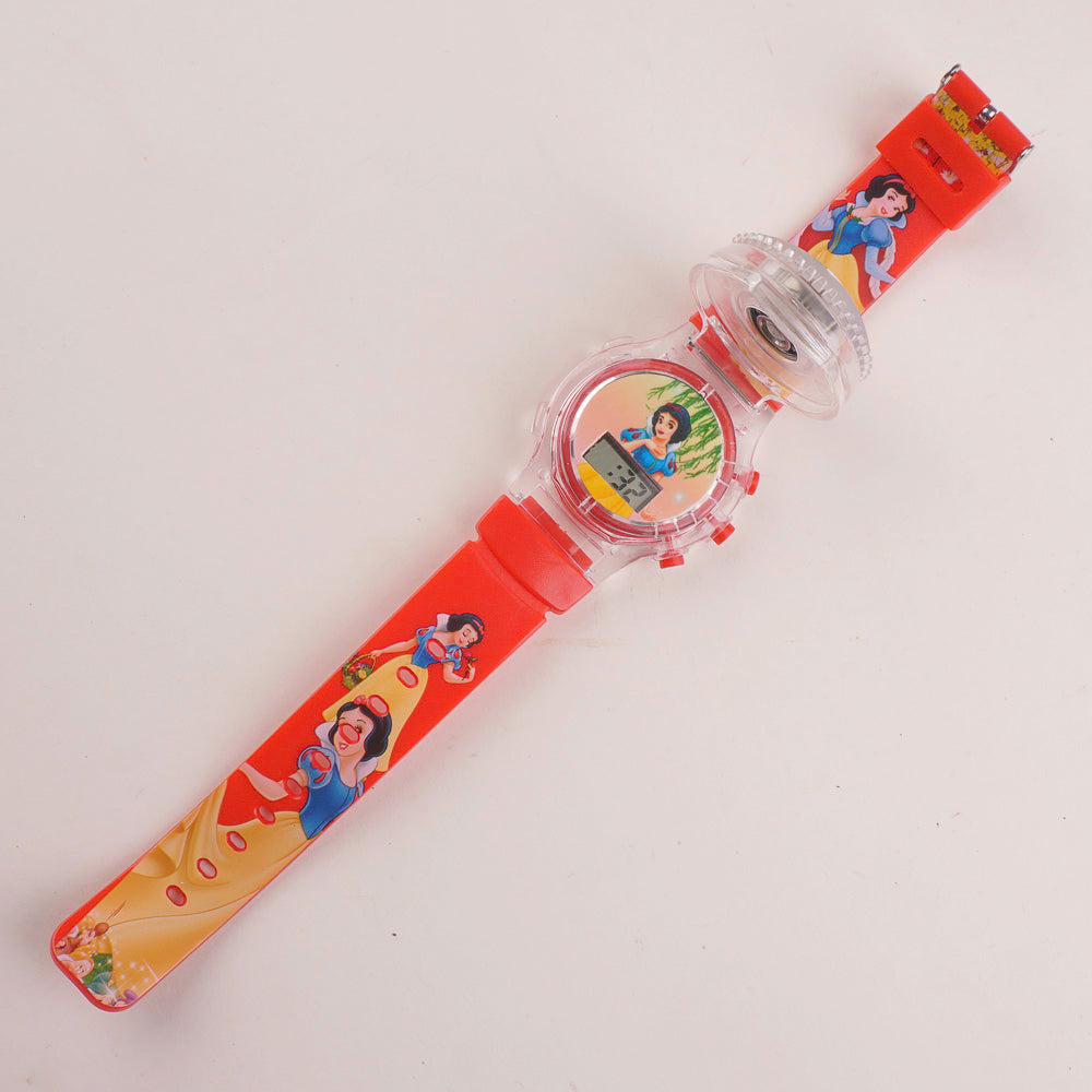 Kids Character Spinner Digital Watch Light Red