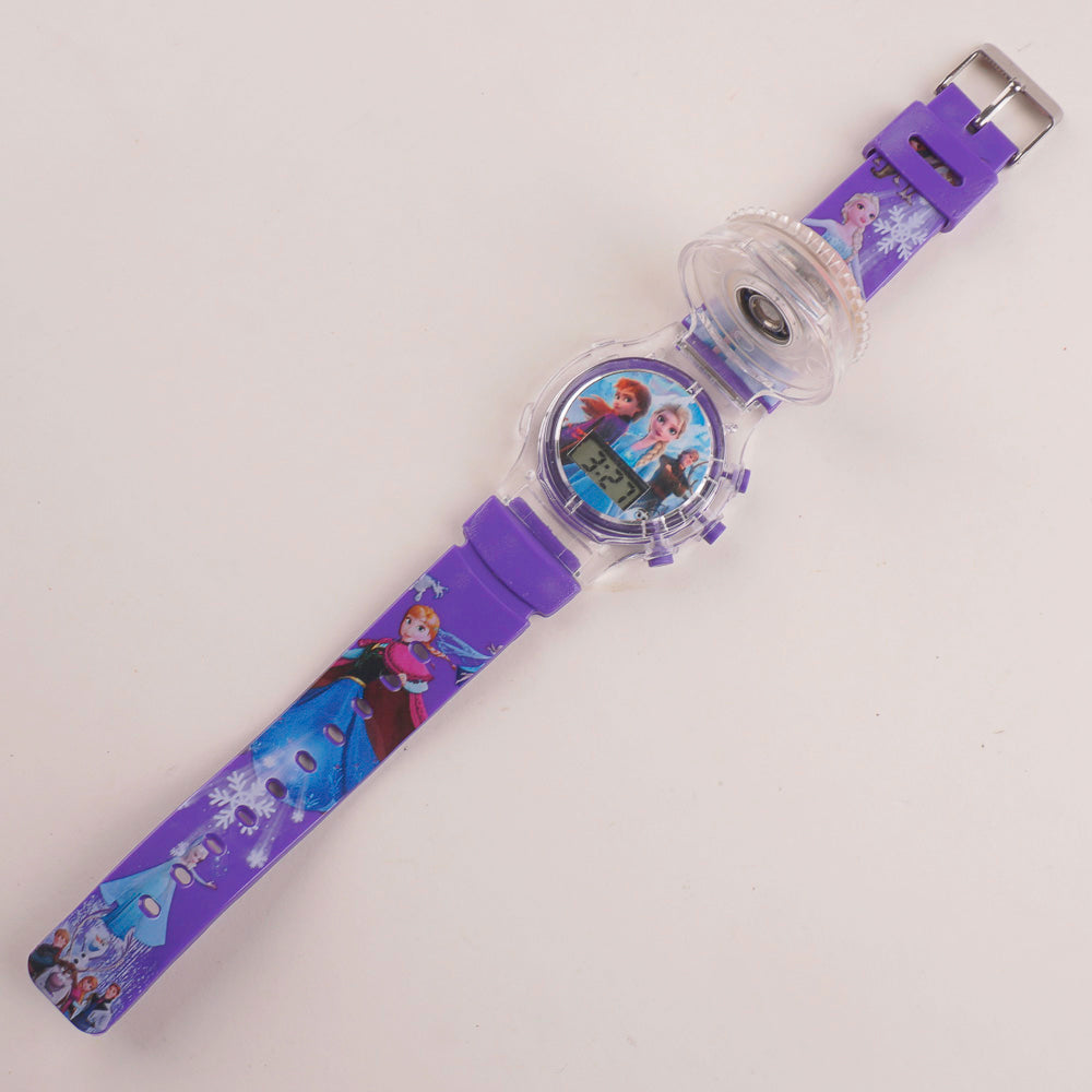 Kids Character Spinner Digital Watch Purple