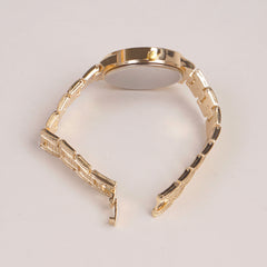 Woman Golden Chain Watch Black Dial