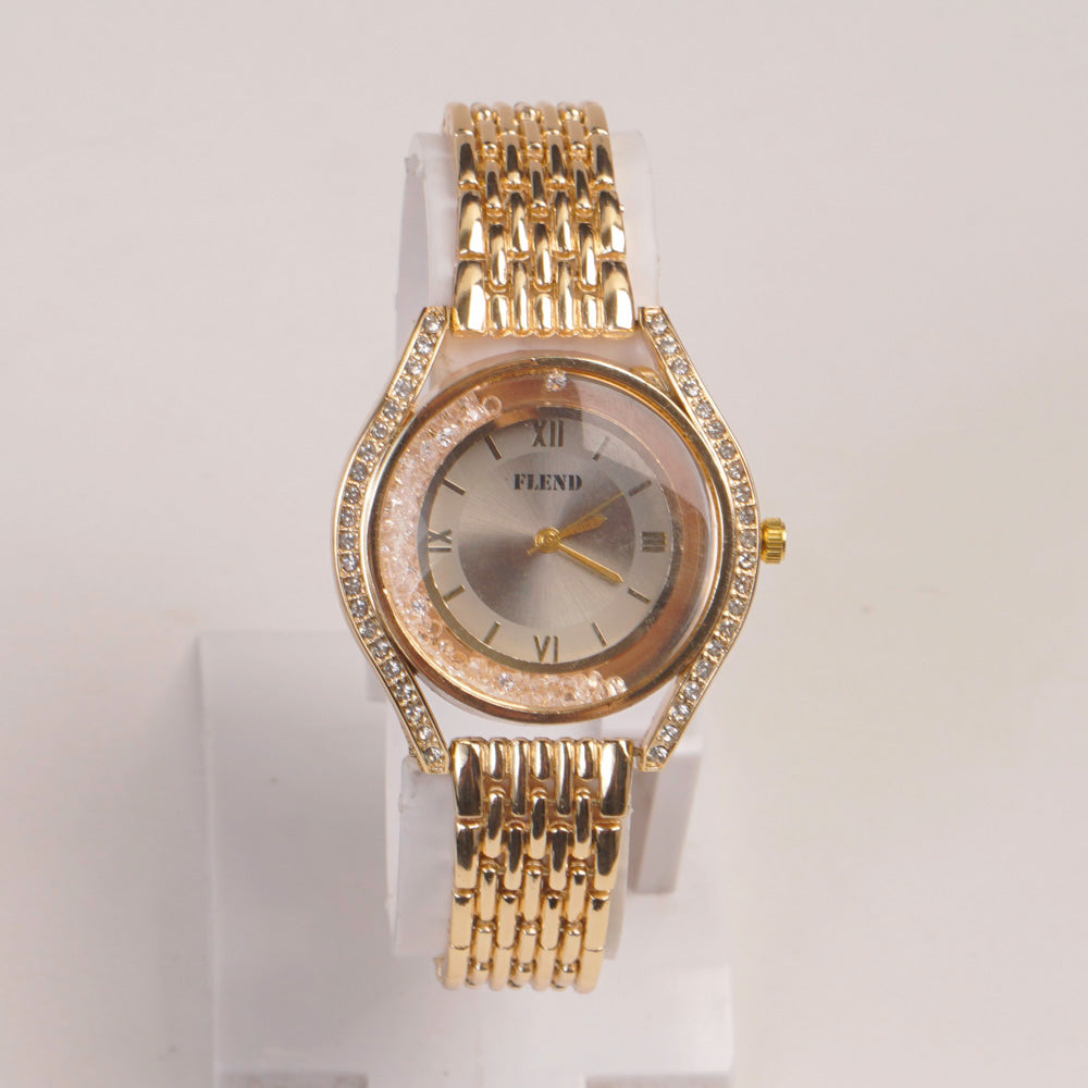 Woman Golden Chain Watch Light Dial