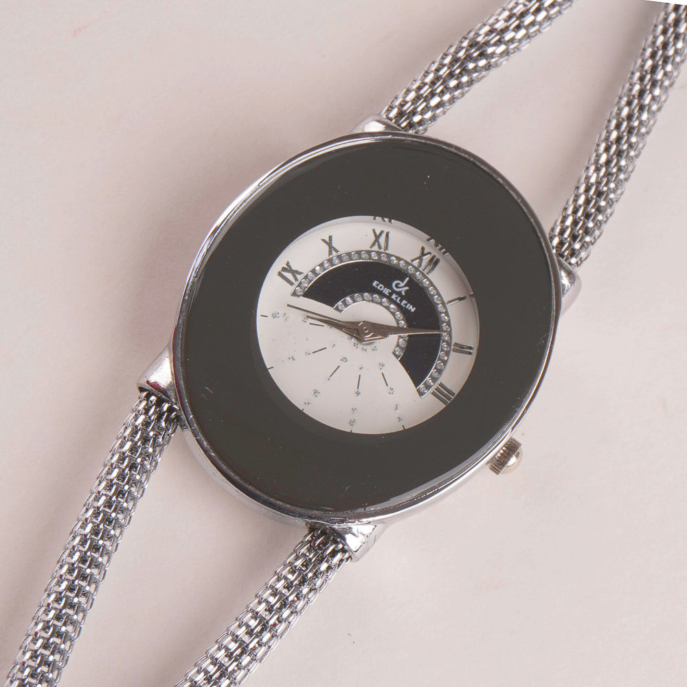 Women's Stylish Chain Watch Silver White