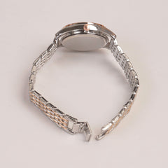 Two Tone Woman Chain Watch White Dial