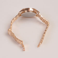 Woman Rosegold Chain Watch Black Dial