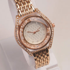 Woman Rosegold Chain Watch White Dial